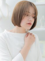 モッズヘア 上尾西口店(mod's hair)&nbsp;透明感ミルクティーピンク切りっぱなしボブh4上尾20代30代40代