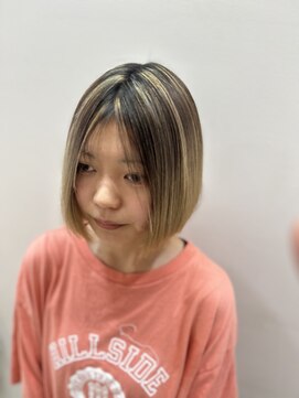 ヘアーライズ 池袋東口店(hair RISE) 細メッシュバレイヤージュ。タッセルボブ