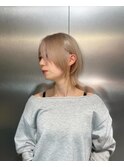 【ブリーチカラー/ダブルカラー】ホワイトベージュ/ハッシュボブ