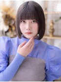 黒髪ブリーチなし触覚切りっぱなしレイヤーボブc8大宮20代30代