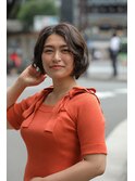小顔ひし形 レイヤーカット 透明感カラー