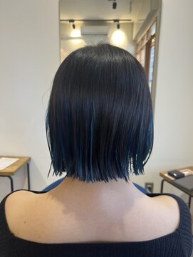 ハチマルハチ ナル 登戸店(808 nalu) ブルーインナーボブ × ナチュラルブラ