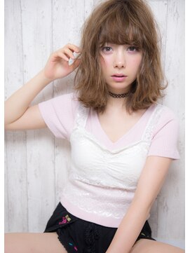 オーガスト ヘア ネイル(AUGUST hair nail) 甘めウエーブロブ／３Dカラー