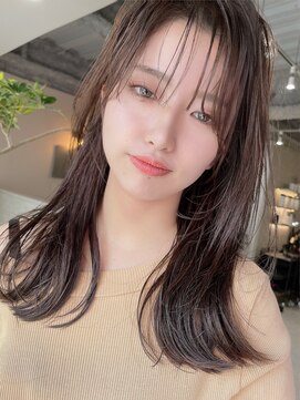 フラッグヘア 新宮店(Flag HAIR) シースルーバング前髪グレージュイルミナカラー