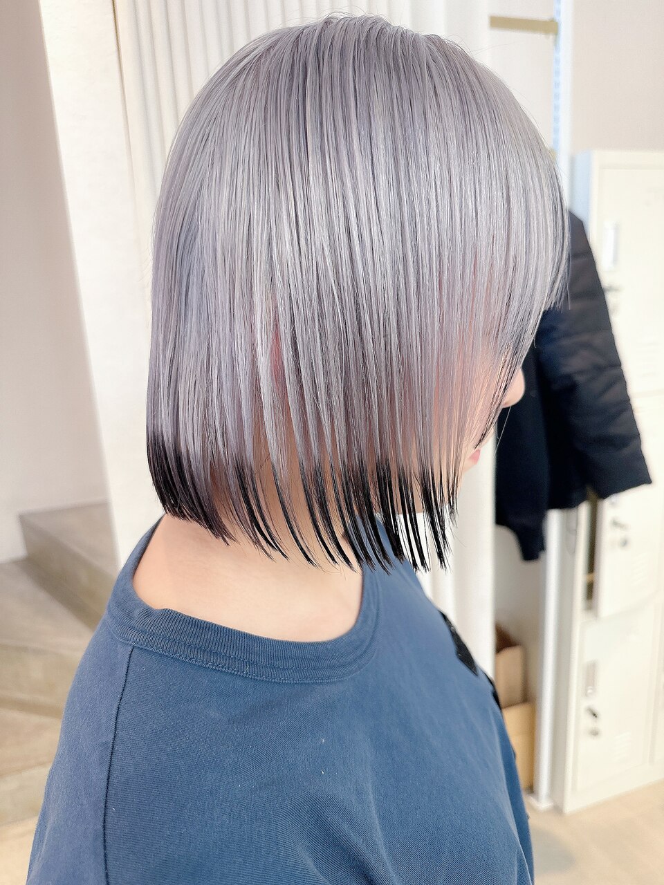 コスパ最強★超極上★ブラヘアスーパーシルバー★17本 ホワイトシルバー×ブラック≪エンドカラー≫：L180096518｜ボックス