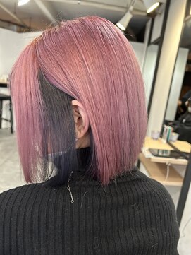 ラフ 難波店(LAFF) #黒髪#ボブルフ#ネビージュ#小顔#ワンレン