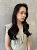 アッシュブラウン／暗髪/ロングヘア/韓国風