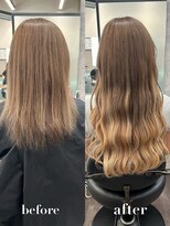 リリー(Lilley)&nbsp;【lilley 稲永麻衣】エクステ+ブリーチカラー+天神韓国ヘア