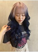 ホワイトピンク×ネイビー