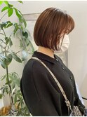 スッキリボブ　ナチュラルブラウン　前髪あり