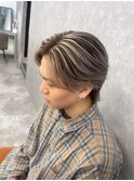 ホワイトメッシュ/ツイスト/ツイスパ/パーマ/メンズ/眉毛
