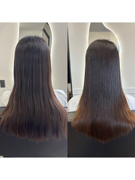 ロア 熊本(LOA) 最高峰シルクストレート　before after