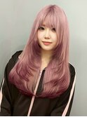 顔まわりレイヤーで大人可愛いピンクラベンダー