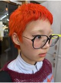 個性派オレンジショート