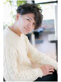 ツーブロックショート×メンズスタイル×ダークアッシュ