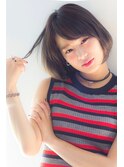 流しバング ひし形シルエット 大人かわいいショートボブ