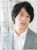 斜めバングオシャレパーマのアースカラーショートウルフT南越谷