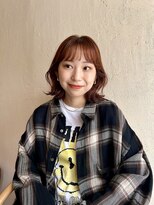 ルル 表参道(lulu.)&nbsp;暖色カラー/暖色/オレンジ/ピンク/ボブ/重めカット