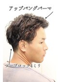 20代30代ショートパーマ刈り上げアップバングパーマメンズパーマ
