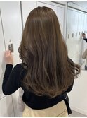 ケアブリーチオリーブベージュ×レイヤーカット(韓国/新宿/前髪)