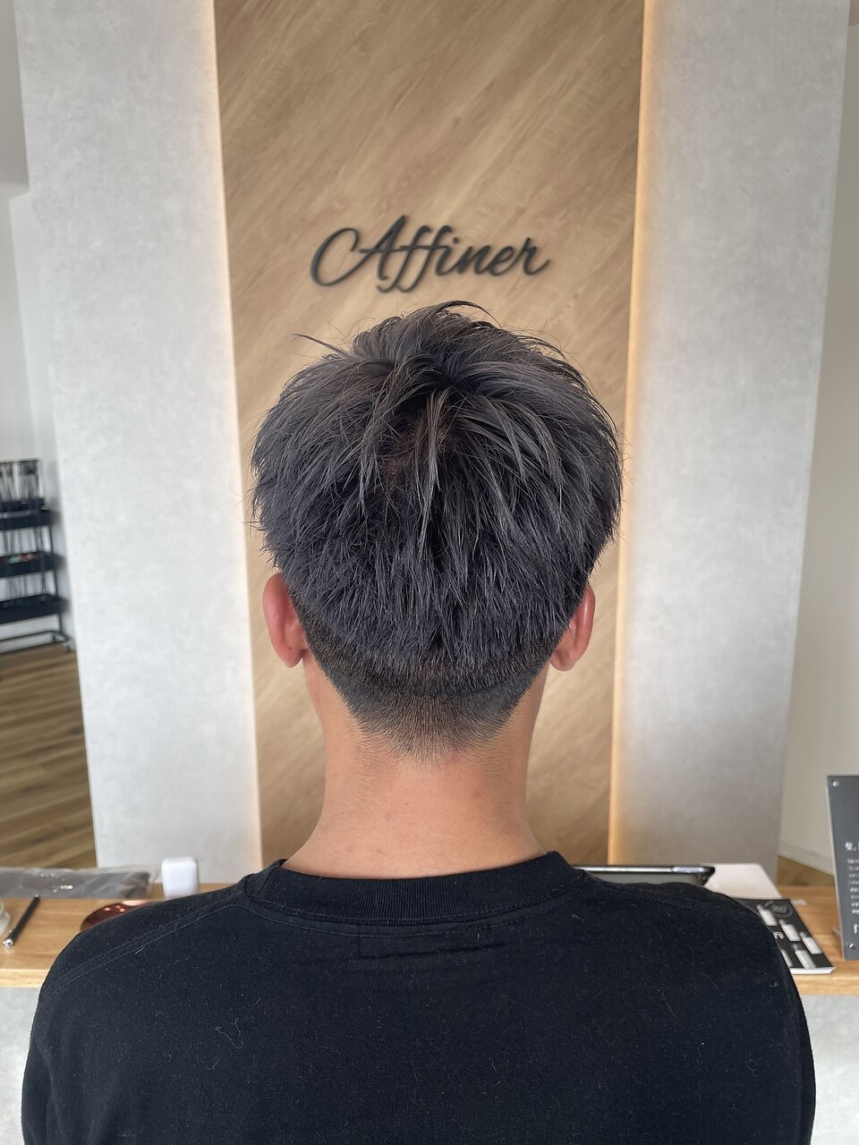 メンズ 2ブロック刈り上げスパイキー～シルバーアッシュ～：L206111357