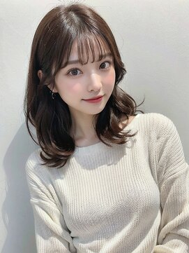 アース 日吉店(HAIR&MAKE EARTH) 艶感★ワイドバング】韓国ヘアくびれ大人可愛いカール小