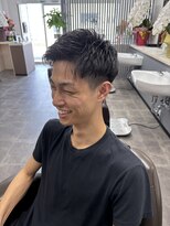 アイロンパーマナチュラル癖毛風ツーブロックさっぱりビジカジ