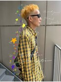 ブリーチカラーイエロー/デザインカット