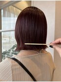 ボブ　ミルクティーベージュ　艶髪　髪質改善カラー　ショート