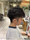 マッシュショート×ウェーブパーマ