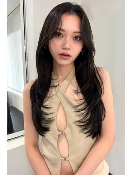 ランズ リアオオサカ(LANDS RiaOSAKA) カーテンバング　レイヤーカット 【韓国ヘア 大阪 梅田】