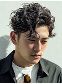 冬艶◎大人メンズ刈り上げパーマ×七三アップバング