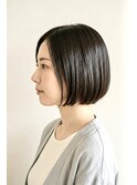 春カラー◎大人ショートボブ×ひし形シルエット