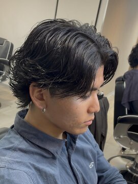 ロエメンズ(LOE men’s) リバースセンターパート/ニュアンスパーマ/ダウンバング