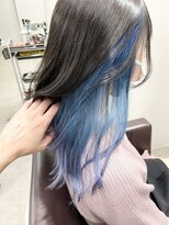 リグ 横浜(Lig.) インナーカラー水色パープルカラーブリーチダブルカラー/横浜駅