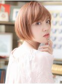 ピンクカラーが大人かわいい前下がりミニボブa大宮10代20代30代