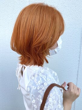コーディアルヘア 白川本店(Cordial hair) 重めウルフ×オレンジカラー