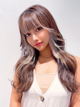 ロンド ストラーダ 心斎橋(Lond strada) 韓国前髪顔周りロング×インナーグレージュ[心斎橋/髪質改善]