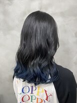ドレスヘア(DRESS HAIR) 裾カラー   ×   ネイビーブルー