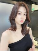 表参道韓国ヘア ラベンダーカラー 小顔見せ流れる顔まわりカット