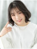 くせ毛風エアリー黒髪ナチュラルボブパーマn小山20代30代40代