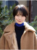 大人ショート//ひし形シルエット/前髪あり/30代・40代