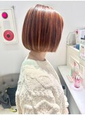 自由ヶ丘イメチェン外ハネボブハイライトレイヤー美髪