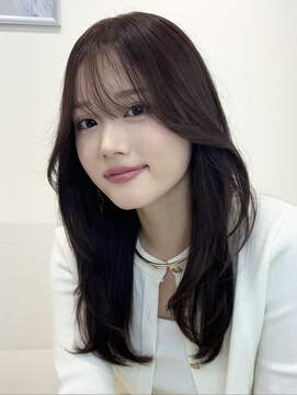 オニキス(ONYX) e23韓国ヘアーミディアムレイヤーブリーチなし透明感グレージュ