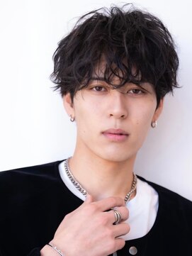 ドリップ バイ ハバナ 原宿(driP. by HAVANA) フェザーパーマセンターパートハイライトカラーニュアンスパーマ