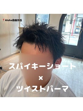アロハ(ALoha) 【 メンズ 】 スパイキーショート+ツイストパーマ