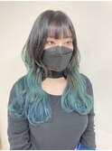 透明感ブルーグラデーションカラーで個性派韓国ヘア☆