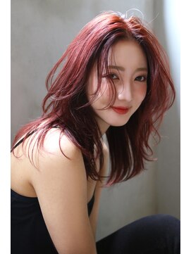 ブラン 広島八丁堀(Blanc) 【Blanc】レイヤーカット_ピンクカラー_韓国ヘア