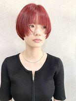 ミクマル(micmal)&nbsp;冬カラーブリーチ透明感ボルドーカラー◎愛されボブ小顔カット