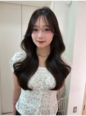 ダークパープル/ひし形レイヤーボブ/韓国/20代30代40代50代